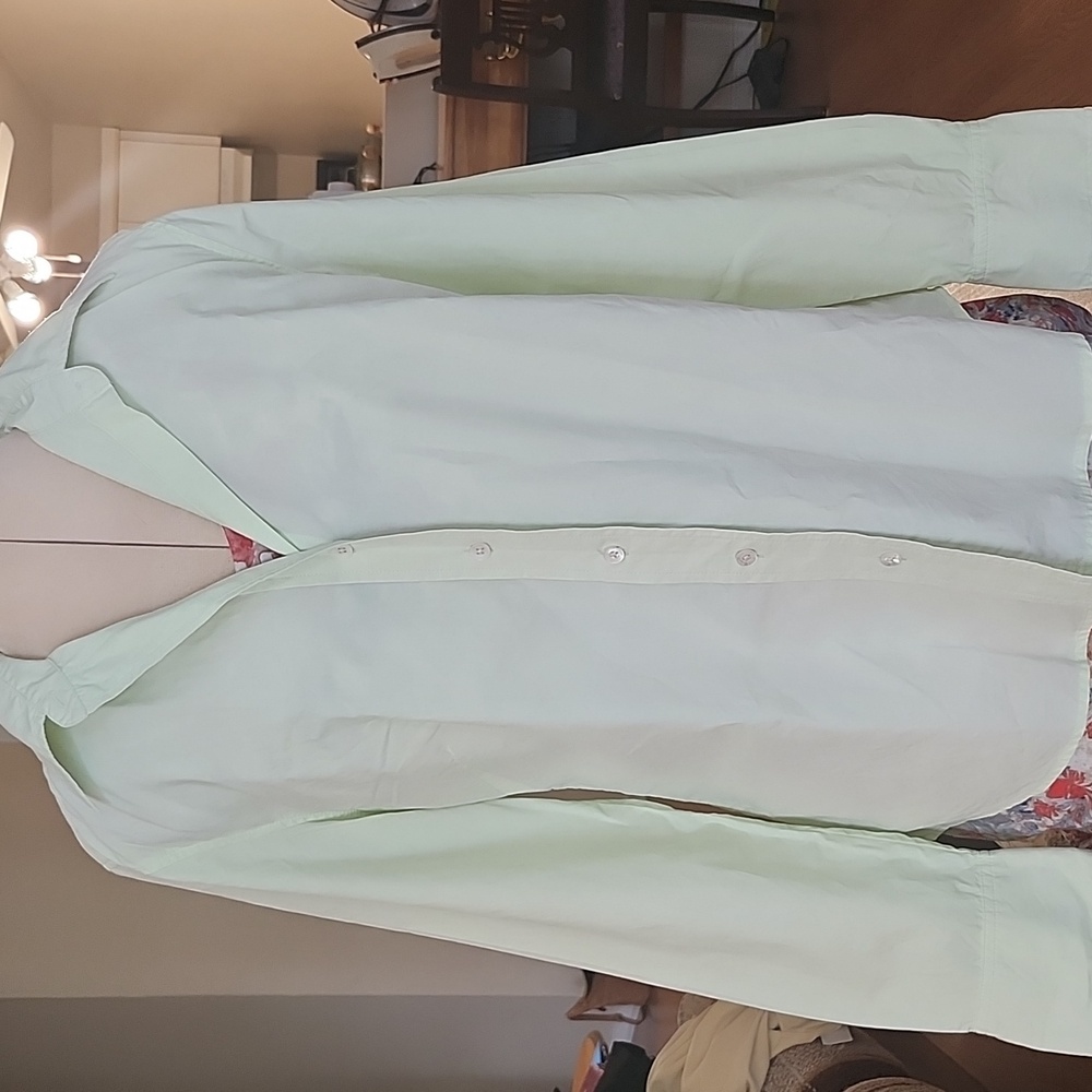 Eddie Bauer Cotton Poplin Shirt in Light Green